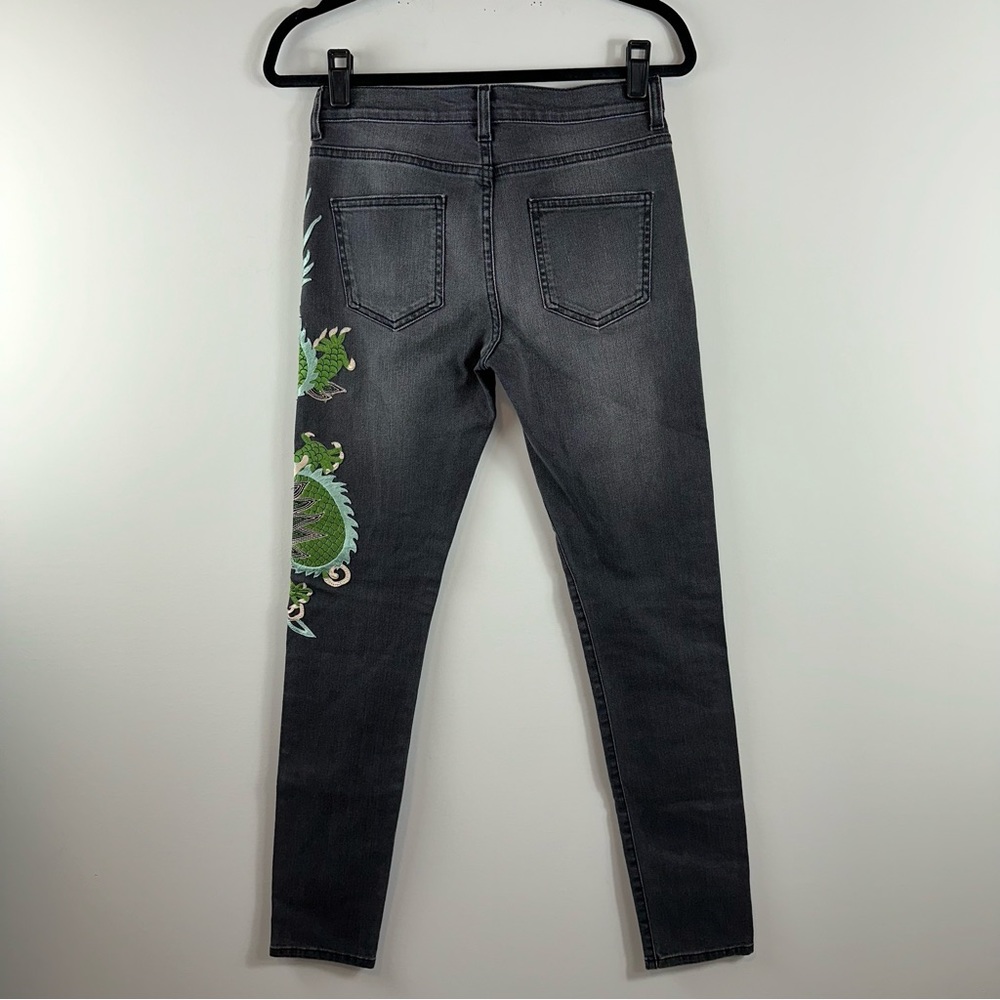 Gucci Dragon Embroidered Skinny Jeans Size 26 - Picture 7 of 13